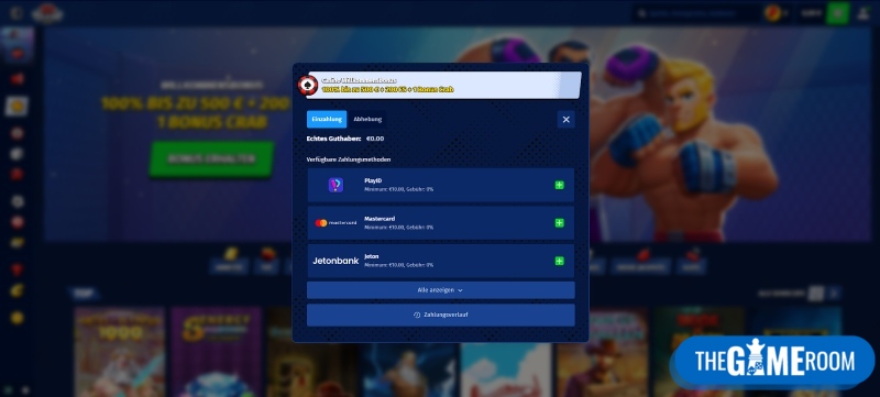 Einzahlung im BigClash Casino