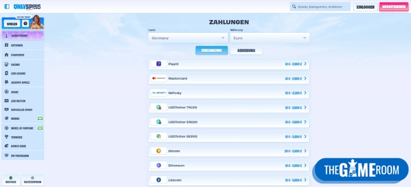 Einzahlung mit CASHlib im Online-Casino