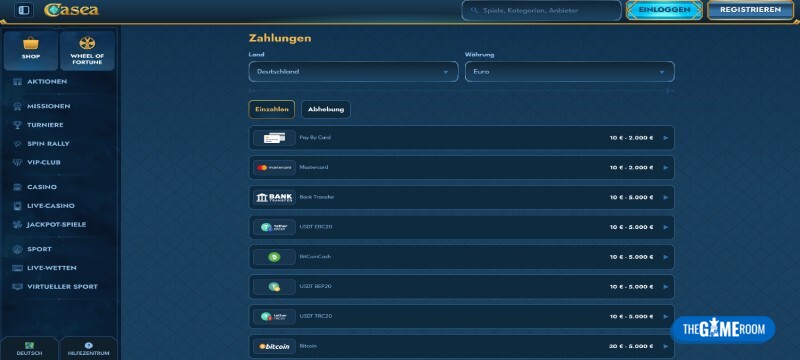 Einzahlungen im Curacao Online Casino