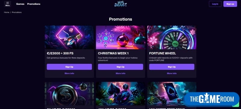 bonuses at WinBeast independent casino