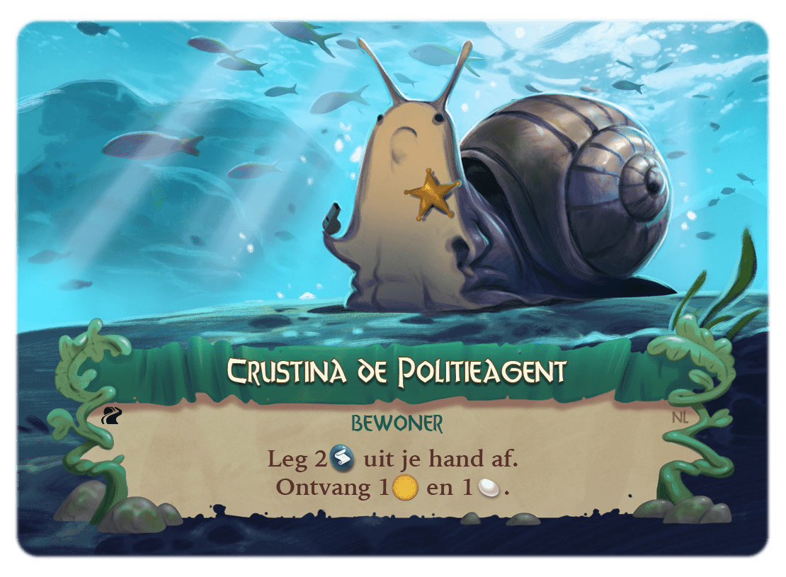 Everdell uitbreiding Pearlbrook kaart Cristina de Politieagent