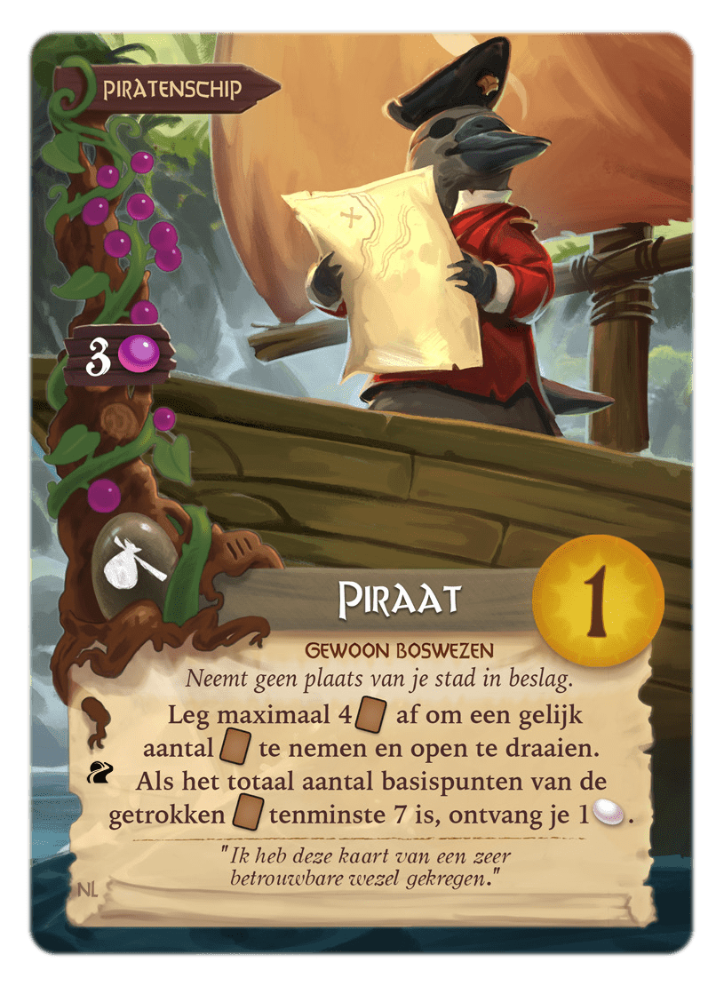 Everdell uitbreiding Pearlbrook boswezen Piraat 