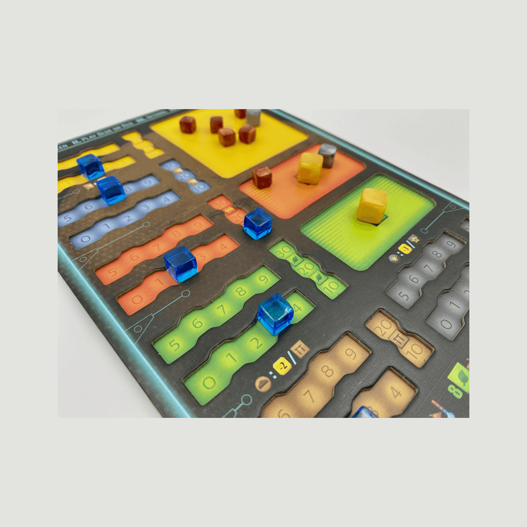 Spelersbord uit Engelstalig Terraforming Mars Ares Expedition kaartspel van Stronghold Games