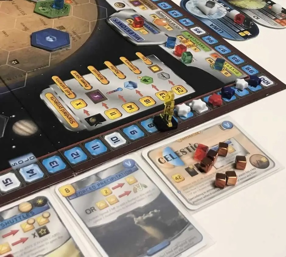 Corporaties en projectkaarten van Terraforming Mars Venus Next uitbreiding