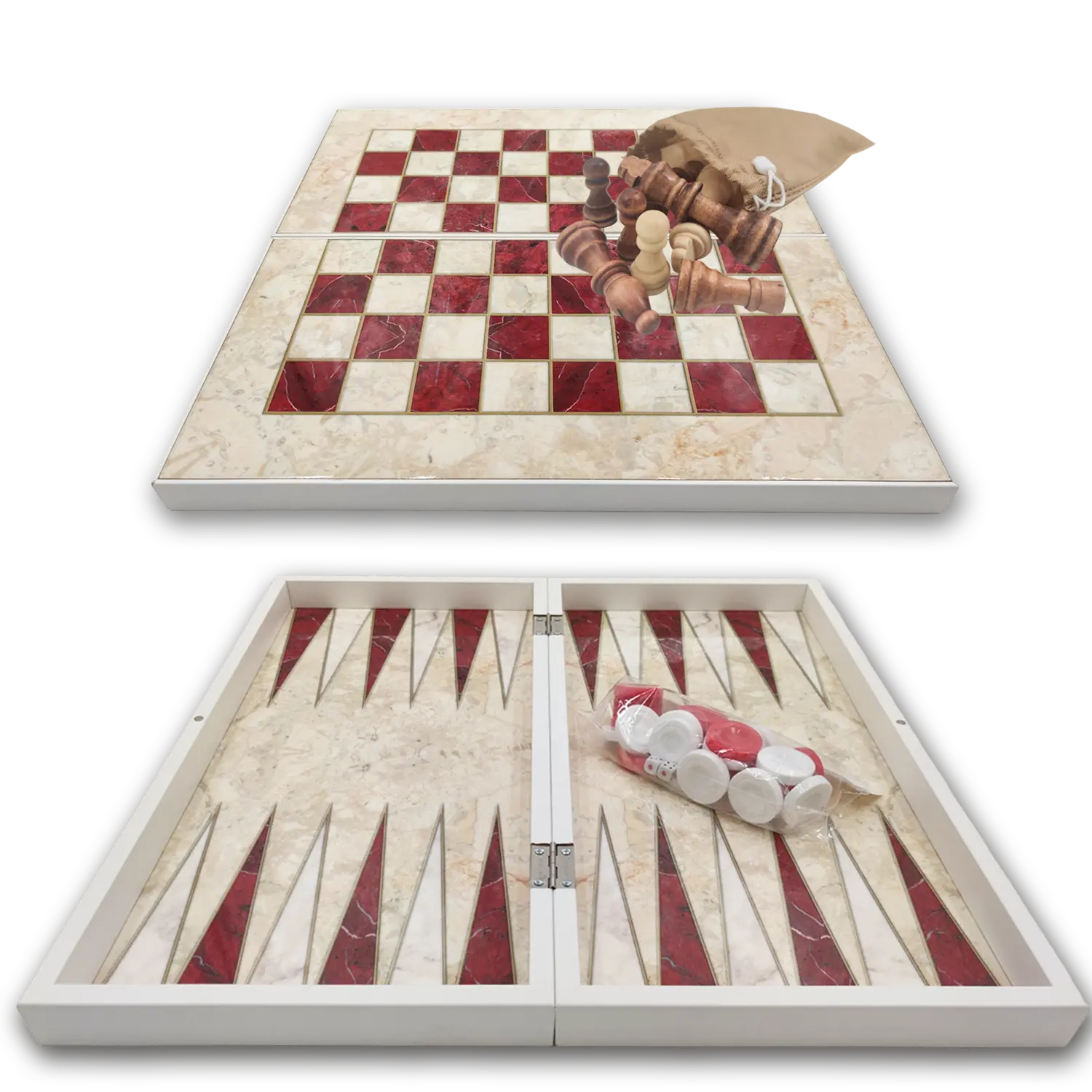 backgammon xxl roodwit