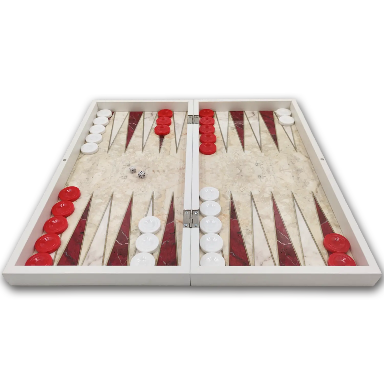 Backgammon rood/wit - Maat XXL 48cm