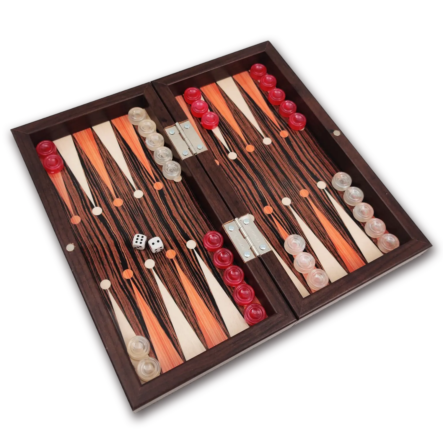 Backgammon Ebbenhouten bordspel - Maat S 25cm