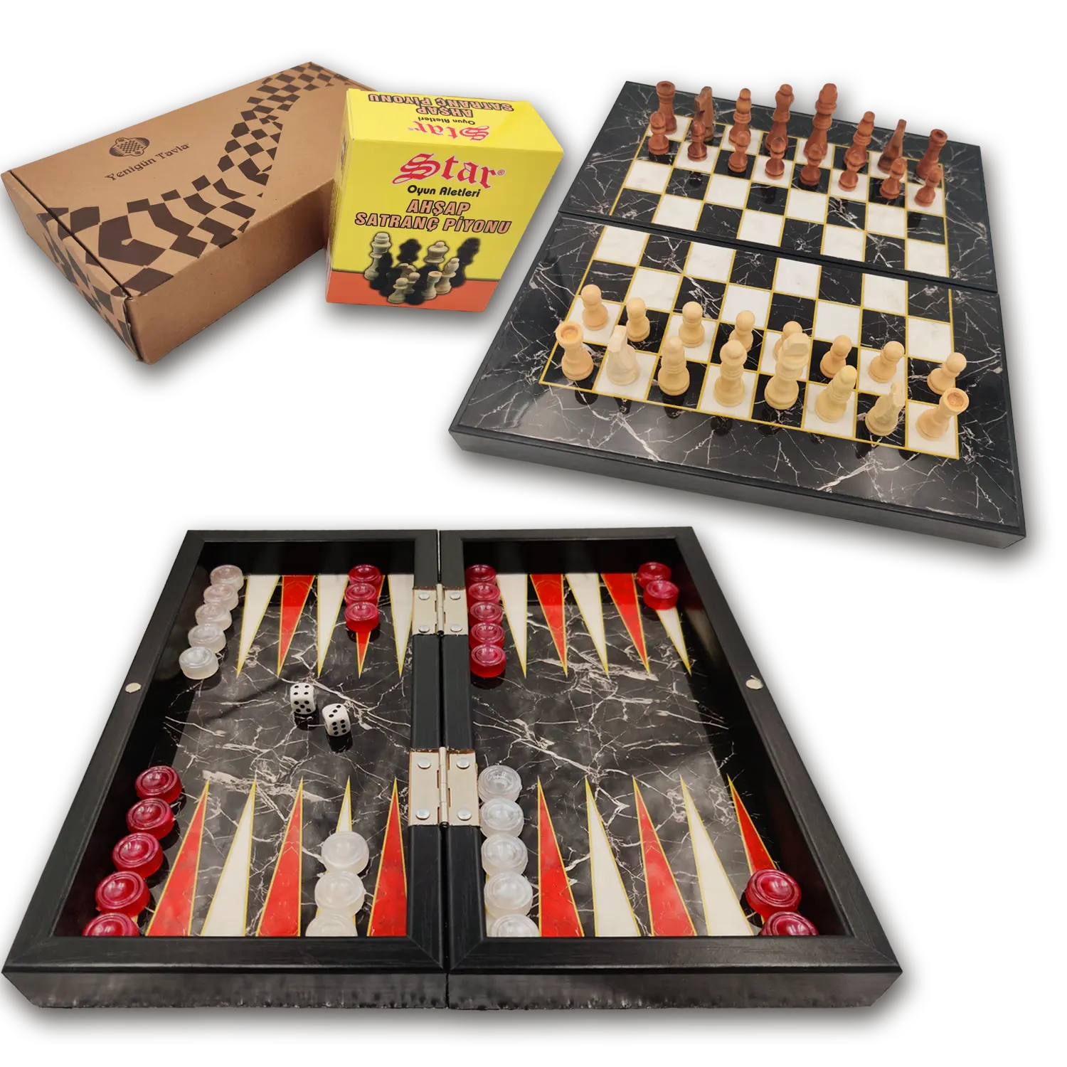 backgammon + schaken combi klein 