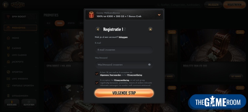 Registratie bij een €5 casino met paypal