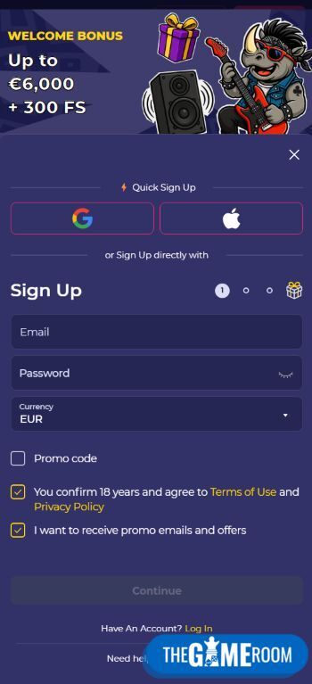 Registratie bij mobiele casino's